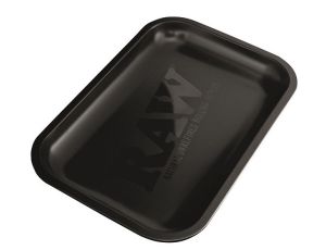 RAW Black Matte - Mała czarna matowa metalowa tacka do kręcenia